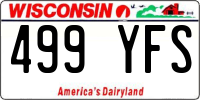 WI license plate 499YFS