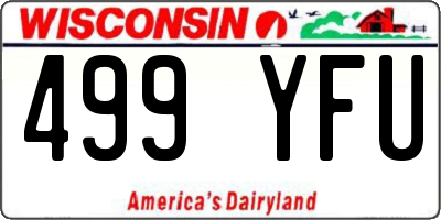 WI license plate 499YFU
