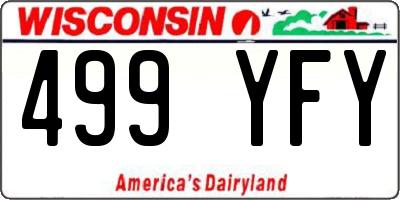 WI license plate 499YFY