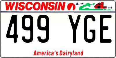 WI license plate 499YGE