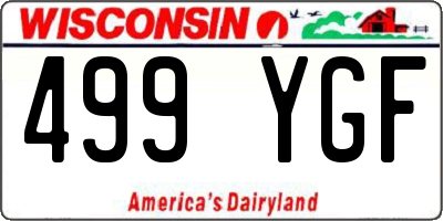 WI license plate 499YGF