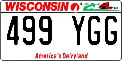 WI license plate 499YGG
