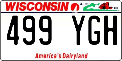 WI license plate 499YGH