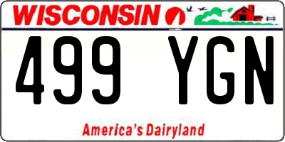 WI license plate 499YGN