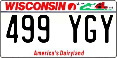 WI license plate 499YGY