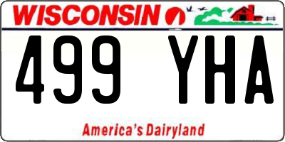 WI license plate 499YHA