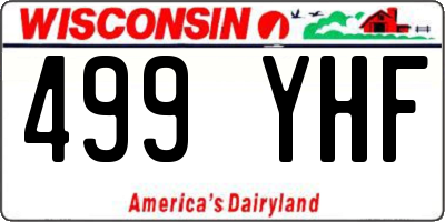 WI license plate 499YHF