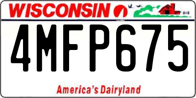 WI license plate 4MFP675