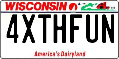 WI license plate 4XTHFUN