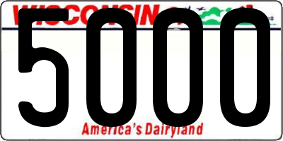 WI license plate 5000