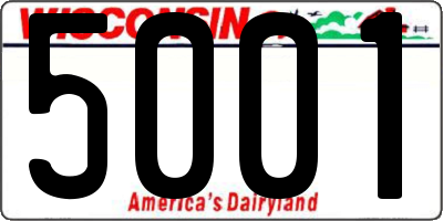 WI license plate 5001