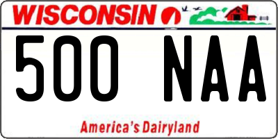 WI license plate 500NAA