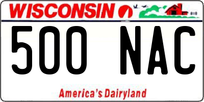 WI license plate 500NAC