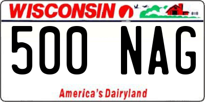 WI license plate 500NAG