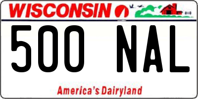 WI license plate 500NAL