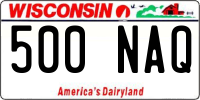WI license plate 500NAQ