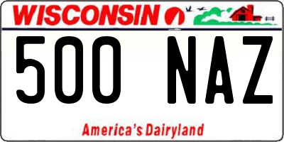 WI license plate 500NAZ