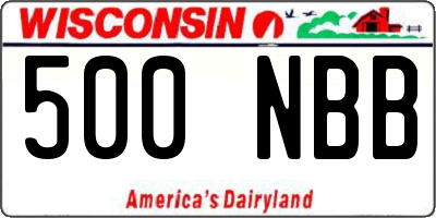 WI license plate 500NBB