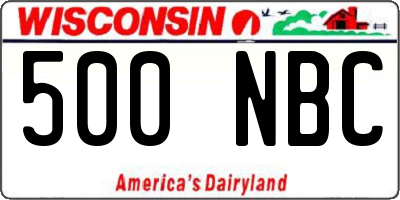 WI license plate 500NBC