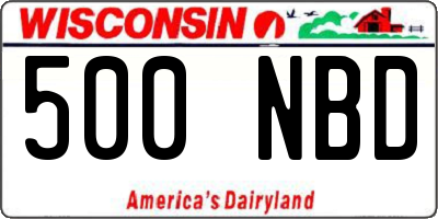 WI license plate 500NBD