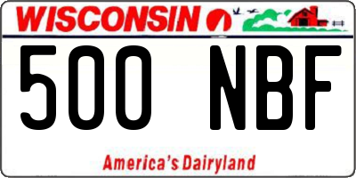 WI license plate 500NBF