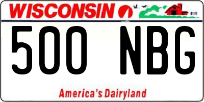 WI license plate 500NBG