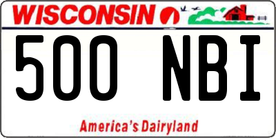 WI license plate 500NBI