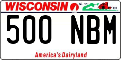WI license plate 500NBM