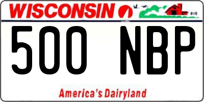 WI license plate 500NBP