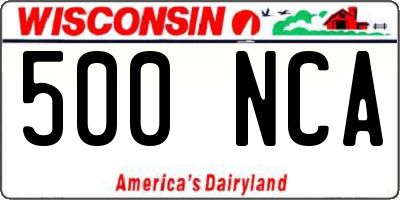 WI license plate 500NCA