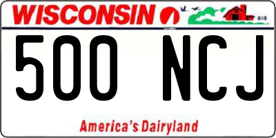WI license plate 500NCJ