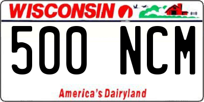 WI license plate 500NCM