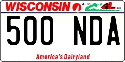WI license plate 500NDA