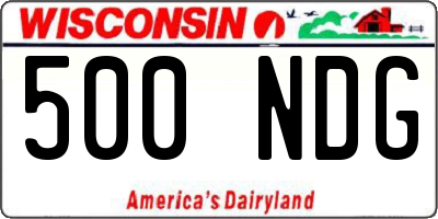 WI license plate 500NDG