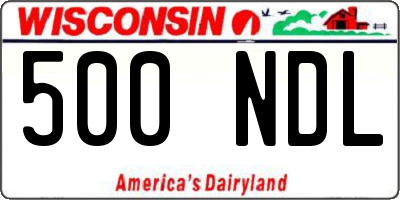 WI license plate 500NDL