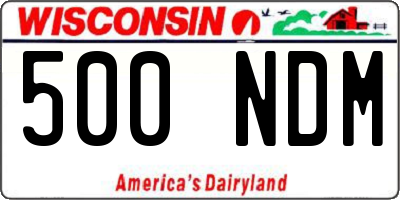 WI license plate 500NDM