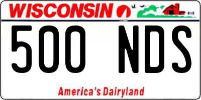 WI license plate 500NDS