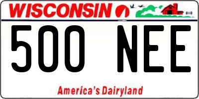 WI license plate 500NEE