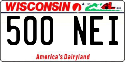 WI license plate 500NEI