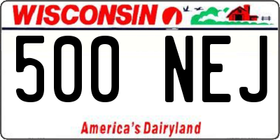 WI license plate 500NEJ