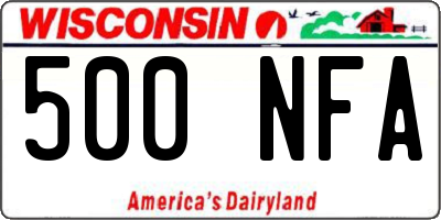 WI license plate 500NFA