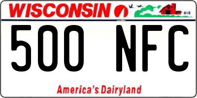 WI license plate 500NFC