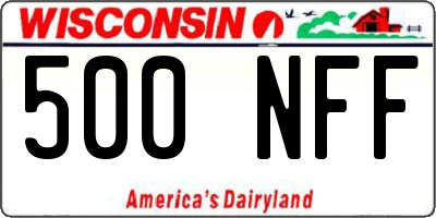 WI license plate 500NFF