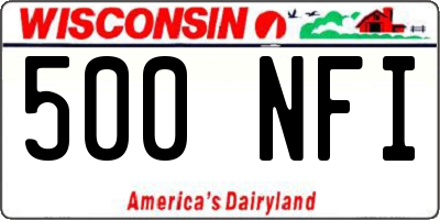 WI license plate 500NFI