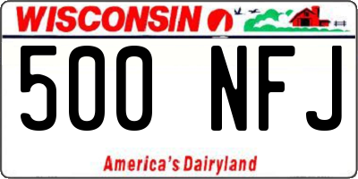 WI license plate 500NFJ