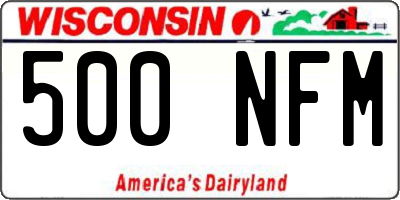 WI license plate 500NFM