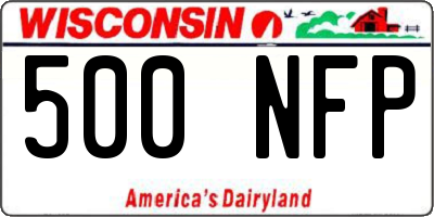 WI license plate 500NFP