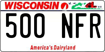 WI license plate 500NFR