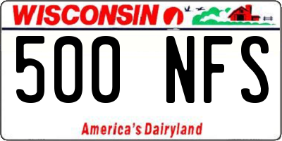 WI license plate 500NFS
