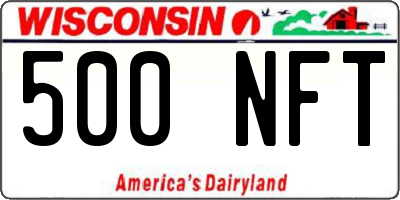 WI license plate 500NFT